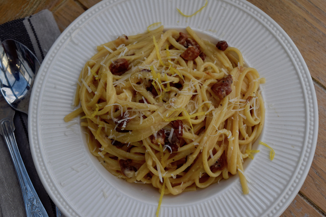 Lemony Carbonara Recipe from Lucy Loves Food Blog