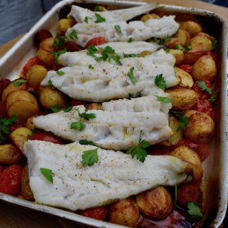 Cod and Chorizo with Chimichurri recipe from Lucy Loves Food Blog