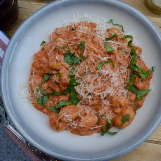 One Pot Creamy Sausage Gnocchi recipe from Lucy Loves Food Blog
