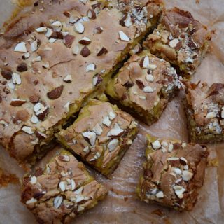 Marzipan Cookie Bars recipe from Lucy Loves Food Blog