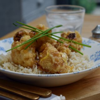 Crispy Cauliflower with Lemon Sauce recipe from Lucy Loves Food Blog