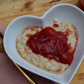 Peanut Butter and Jam Porridge recipe from Lucy Loves Food Blog