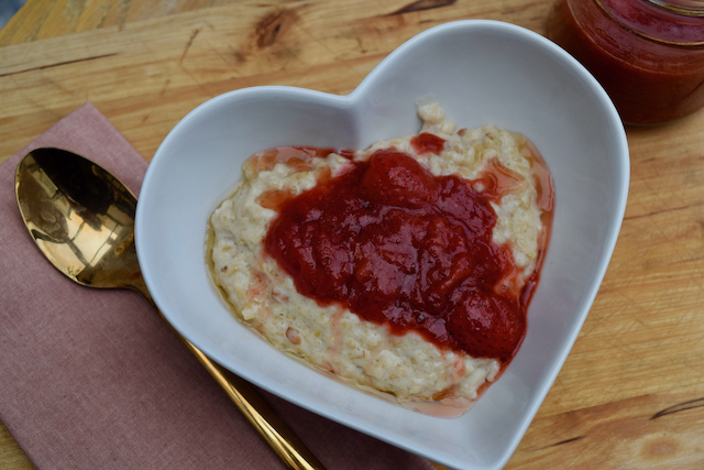 Peanut Butter and Jam Porridge recipe from Lucy Loves Food Blog