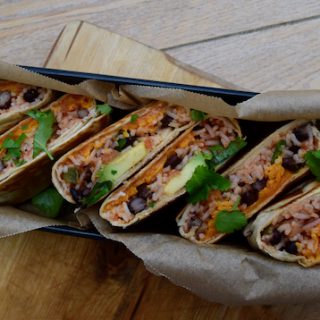 Bean and Cheese Burritos recipe from Lucy Loves Food Blog