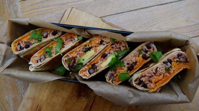 Bean and Cheese Burritos recipe from Lucy Loves Food Blog