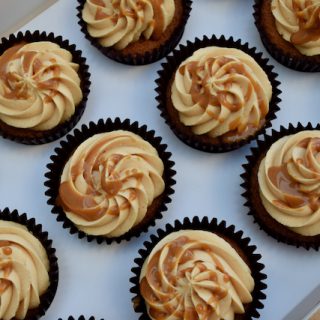 Salted Caramel Cupcakes recipe from Lucy Loves Food Blog