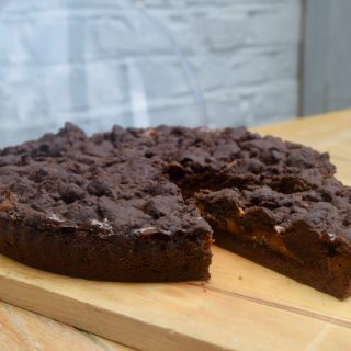 Chocolate Shortbread Caramel Tart recipe from Lucy Loves Food Blog