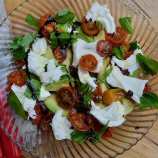 Moonblush Tomato Caprese Salad recipe from Lucy Loves Food Blog