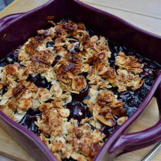Cherry Almond Crisp recipe from Lucy Loves Food Blog
