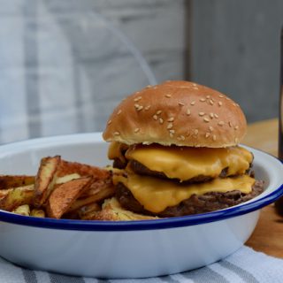 Double Cheese Smash Burgers recipe from Lucy Loves Food Blog