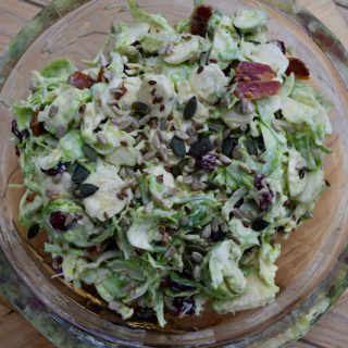 Sprout Slaw with Cranberries recipe from Lucy Loves Food Blog