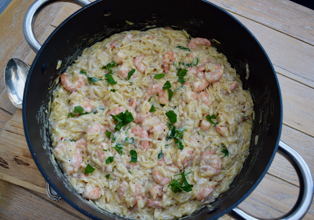 Orzo with Prawns and Lemon recipe from Lucy Loves Food Blog