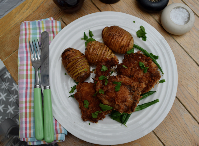 Parmesan Lamb Chops with Hasselback Potatoes