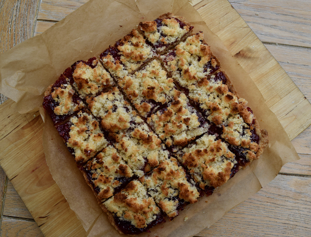 Coconut Jam Slice recipe from Lucy Loves Food Blog