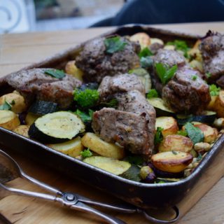 Minted Lamb Traybake recipe from Lucy Loves Food Blog