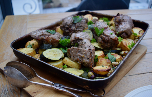 Minted Lamb Traybake recipe from Lucy Loves Food Blog