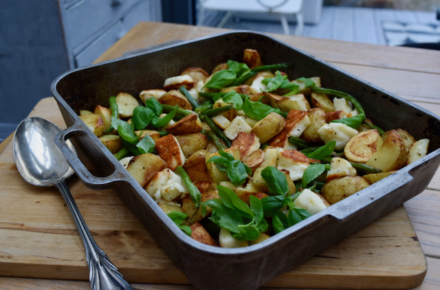 Halloumi, Potato and Green Bean Bake recipe from Lucy Loves Food Blog