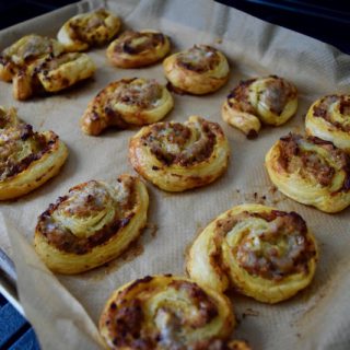 Sausage and Blue Cheese Scrolls recipe from Lucy Loves Food Blog