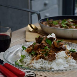 Venison Stroganoff recipe from Lucy Loves Food Blog